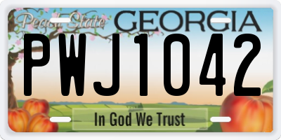 GA license plate PWJ1042