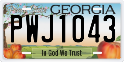 GA license plate PWJ1043