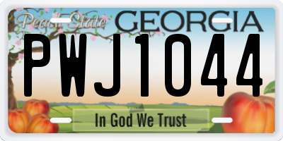 GA license plate PWJ1044