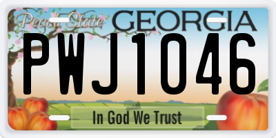 GA license plate PWJ1046