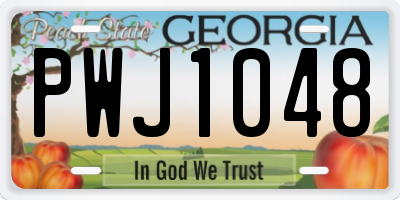 GA license plate PWJ1048