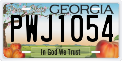 GA license plate PWJ1054