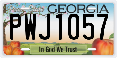 GA license plate PWJ1057