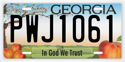 GA license plate PWJ1061