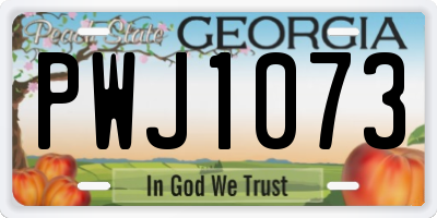 GA license plate PWJ1073