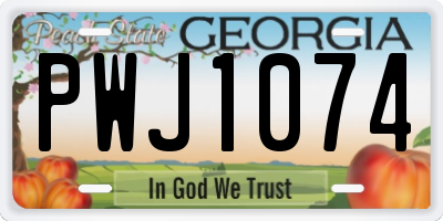 GA license plate PWJ1074