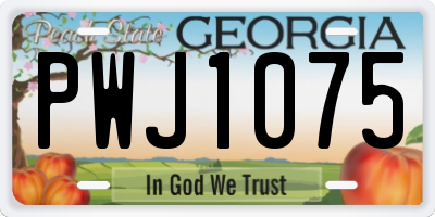 GA license plate PWJ1075