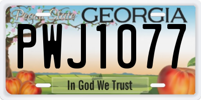 GA license plate PWJ1077
