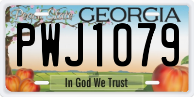 GA license plate PWJ1079