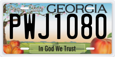 GA license plate PWJ1080