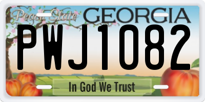 GA license plate PWJ1082