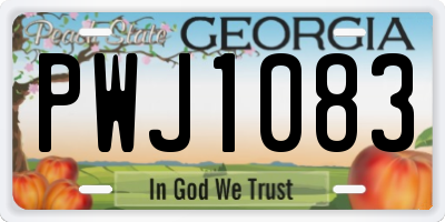 GA license plate PWJ1083