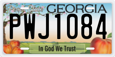 GA license plate PWJ1084