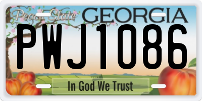 GA license plate PWJ1086