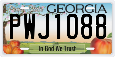 GA license plate PWJ1088