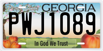GA license plate PWJ1089