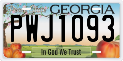GA license plate PWJ1093