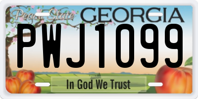 GA license plate PWJ1099