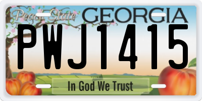 GA license plate PWJ1415