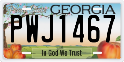 GA license plate PWJ1467