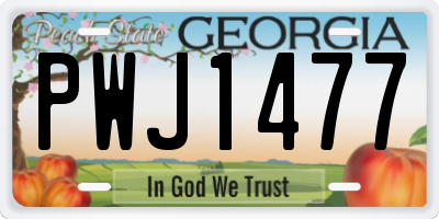 GA license plate PWJ1477