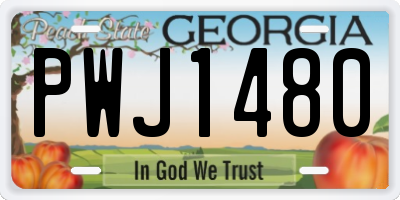 GA license plate PWJ1480