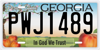GA license plate PWJ1489