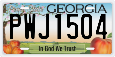 GA license plate PWJ1504