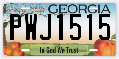 GA license plate PWJ1515