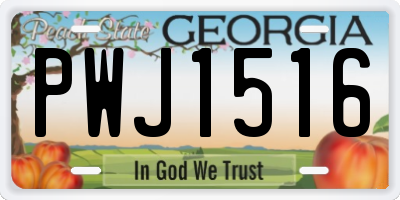GA license plate PWJ1516