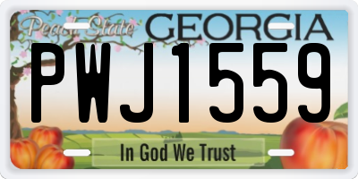 GA license plate PWJ1559