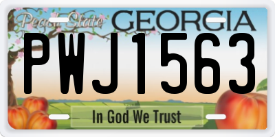 GA license plate PWJ1563