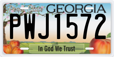 GA license plate PWJ1572