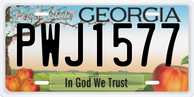 GA license plate PWJ1577