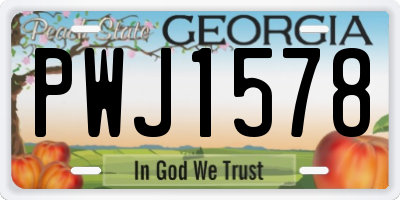 GA license plate PWJ1578