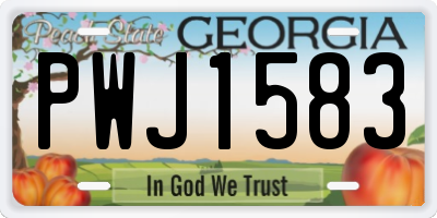 GA license plate PWJ1583