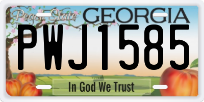 GA license plate PWJ1585