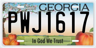 GA license plate PWJ1617