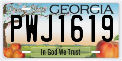 GA license plate PWJ1619