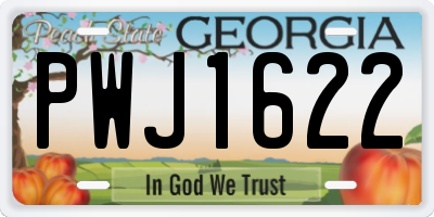 GA license plate PWJ1622