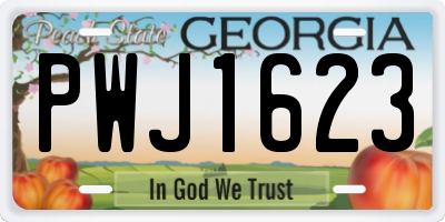 GA license plate PWJ1623