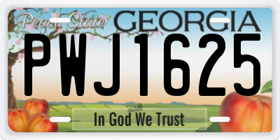 GA license plate PWJ1625