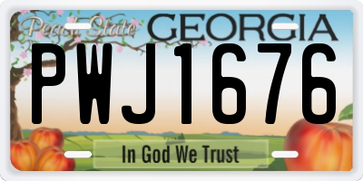 GA license plate PWJ1676