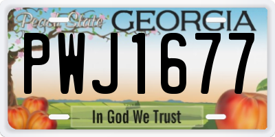 GA license plate PWJ1677