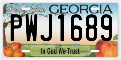 GA license plate PWJ1689