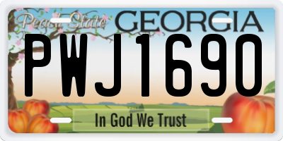 GA license plate PWJ1690