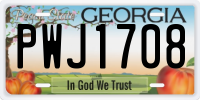 GA license plate PWJ1708