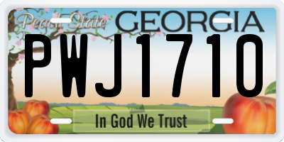 GA license plate PWJ1710