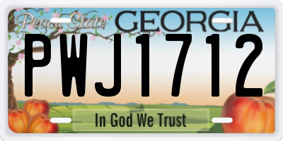 GA license plate PWJ1712