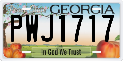 GA license plate PWJ1717